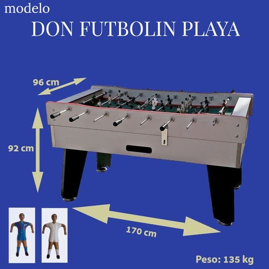 Medidas del Futbolin modelo Don Futbolin Playa