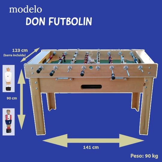 Medidas del Futbolín modelo Don Futbolín Madrid 